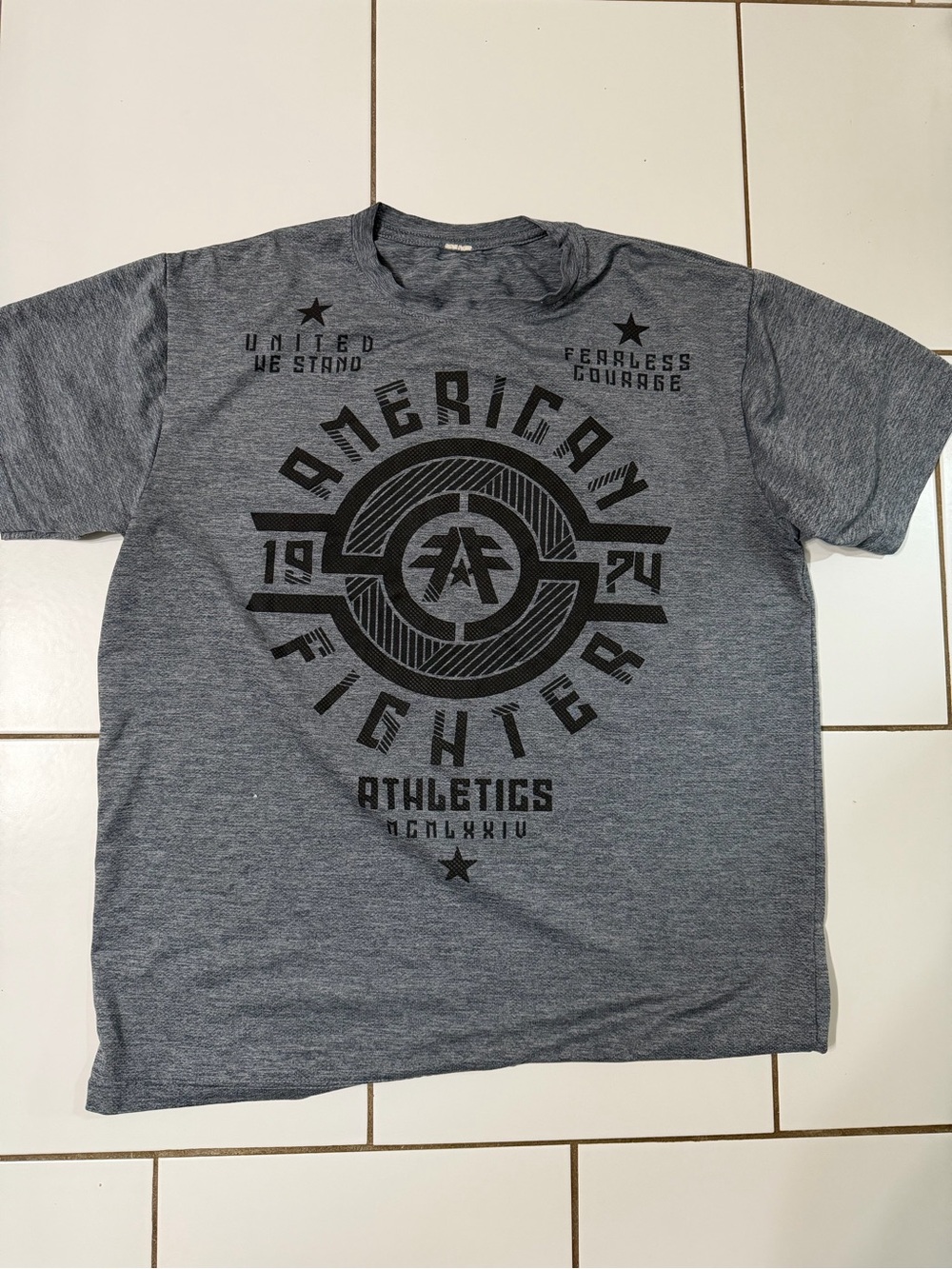 Gray American Fighter Graphic Tee